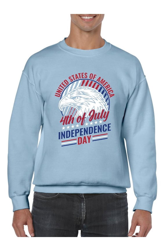 4Th Of July Eagle Sweatshirt Men -Image by Shutterstock, Male Large