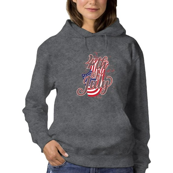 4Th Of July Flag Spray Hoodie Women -Image by Shutterstock, Female XX-Large