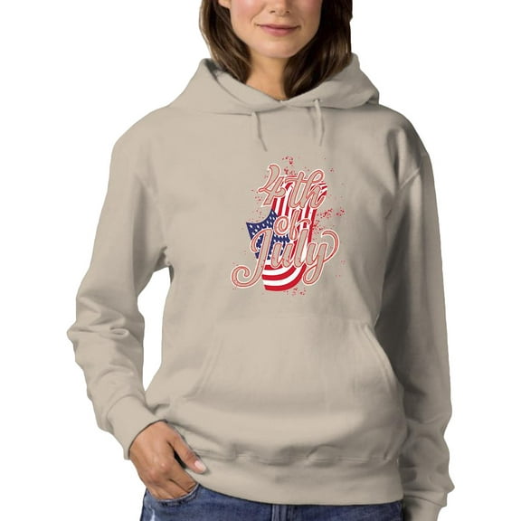 4Th Of July Flag Spray Hoodie Women -Image by Shutterstock, Female x-Large