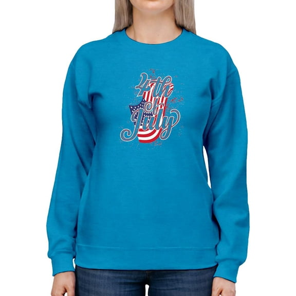 4Th Of July Flag Spray Sweatshirt Women -Image by Shutterstock, Female Small