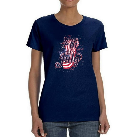 4Th Of July Flag Spray T-Shirt Women -Image by Shutterstock, Female Small