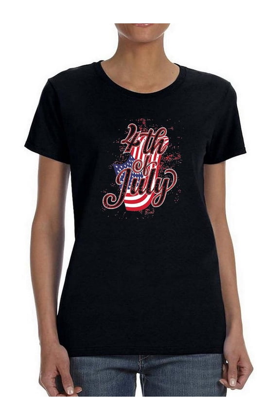 4Th Of July Flag Spray T-Shirt Women -Image by Shutterstock, Female XX-Large