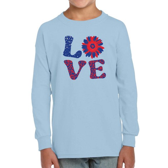 4Th Of July Flower Art Long Sleeve Toddler -Image by Shutterstock, 4 Toddler