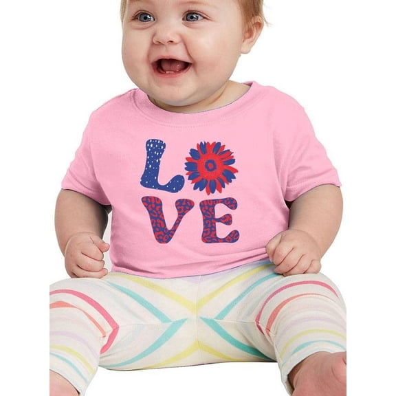 4Th Of July Flower Art T-Shirt Infant -Image by Shutterstock,  18 Months