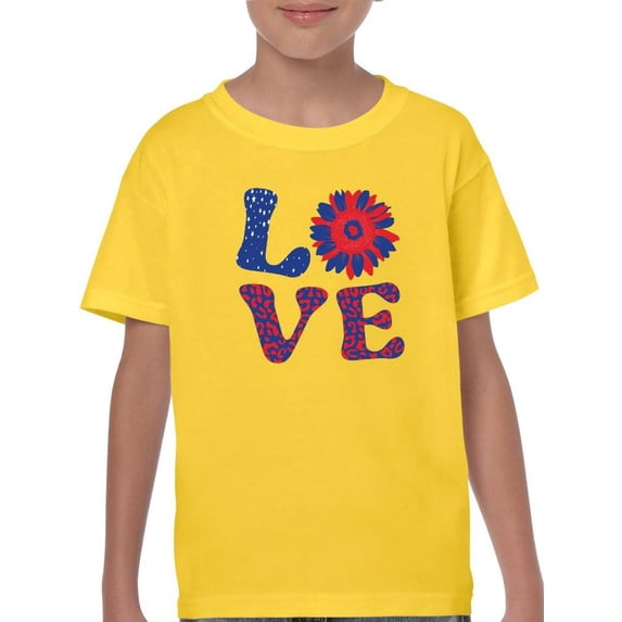 4Th Of July Flower Art T-Shirt Juniors -Image by Shutterstock, x-Small