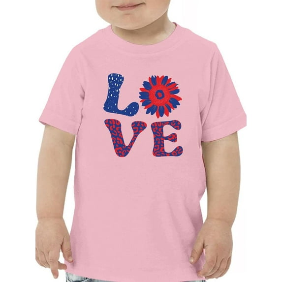 4Th Of July Flower Art T-Shirt Toddler -Image by Shutterstock, 4 Toddler