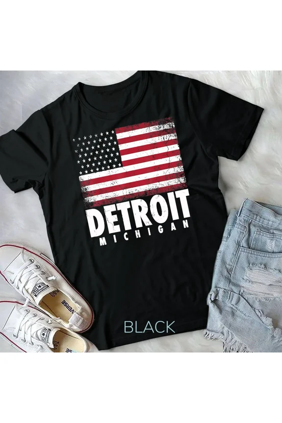 4Th Of July For Men Women Michigan Mi American Flag Unisex T-Shirt