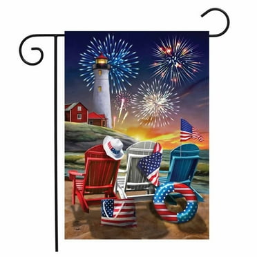 4Th Of July Garden Flag 12×18 Inch - Memorial Day 4Th Of July Patriotic American Reversible Welcome Burlap Flag