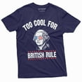 thumbnail image 1 of 4Th Of July George Washington Too Cool For British Rules T-Shirt Independence Day Usa Patriotic Mens Tee Shirt (X-Large Navy Blue), 1 of 5