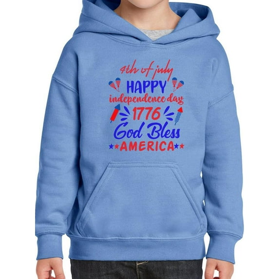 4Th Of July Happy Hoodie Juniors -Image by Shutterstock, Large