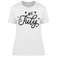 thumbnail image 1 of 4Th Of July In Cursive T-Shirt Women -Image by Shutterstock, Female x-Large, 1 of 4