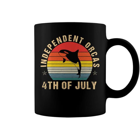 4Th Of July Independent Orcas Us Pride Cool Orca TShirt Coffee Mugs