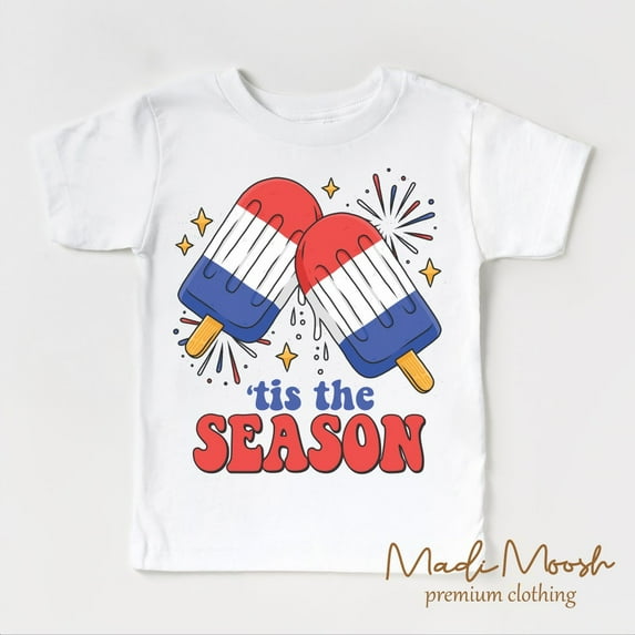4Th Of July Kids Shirt, Tis The Season Ice Cream Toddler Tee, Independence Day Kids Shirt TODDLER SHORT SLEEVE TEE BELLA CANVAS 3001T