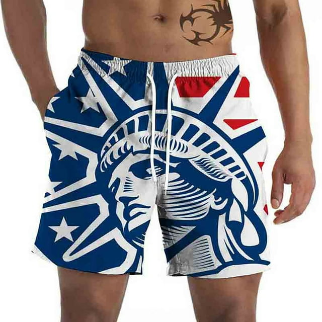 4Th Of July Mens Plus Size Summer Board Shorts,Men's Graphic Beach ...