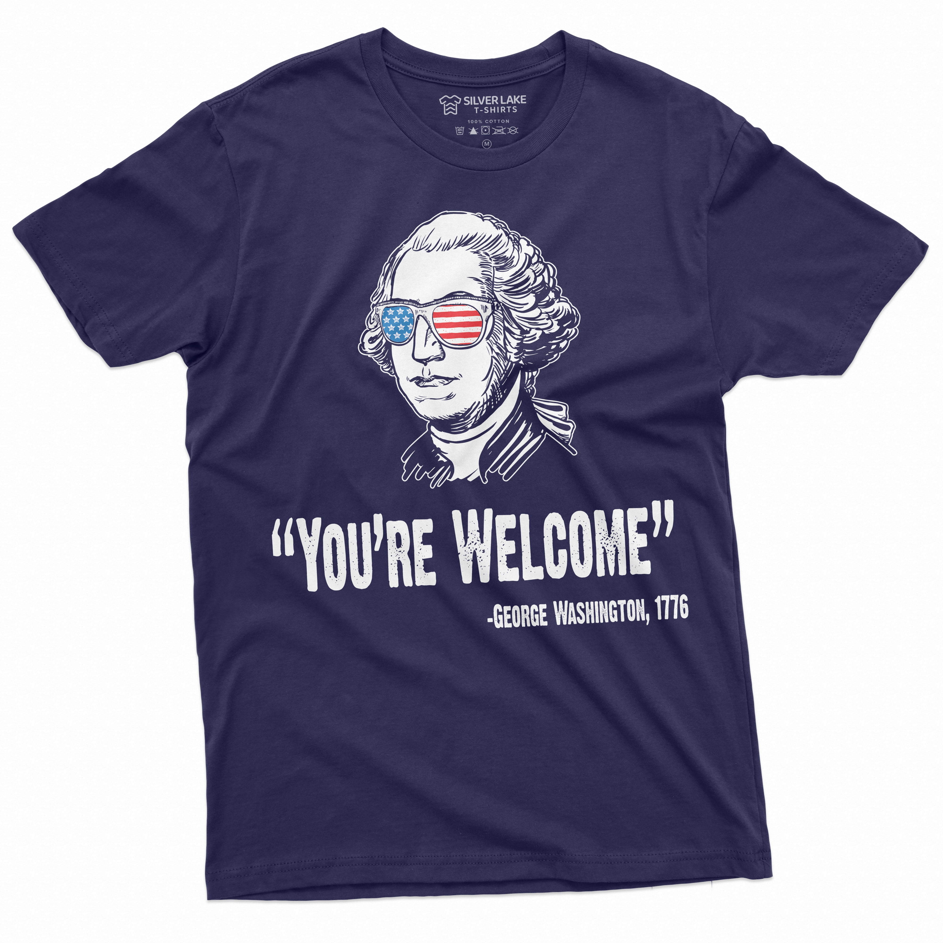 T-shirt Humour George Washington - Fête Du 4 Juillet USA, Coton, Neuf Avec étiquettes