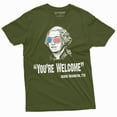 thumbnail image 1 of 4Th Of July Mens Tee Shirt Funny George Washington Quote We Are Welcome Tee Shirt (Large Military Green), 1 of 6