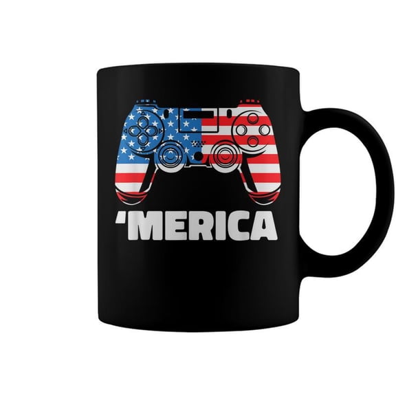 4Th Of July Merica Video Gamer American Usa Flag Coffee Mugs