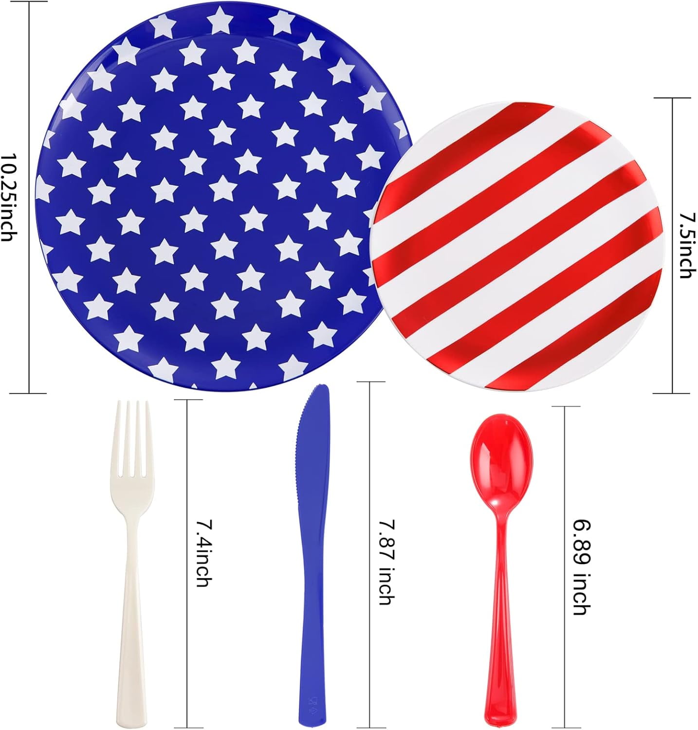 4Th Of July Plates125Pcs Red White Blue Plates 4Th Of July Plates