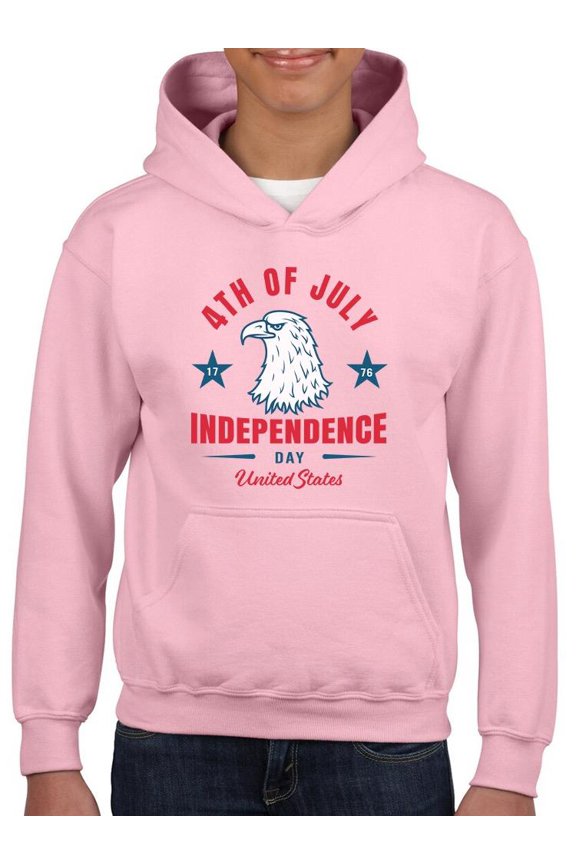 4Th Of July Proud Eagle Hoodie Juniors -Image by Shutterstock,  Medium
