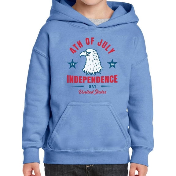 4Th Of July Proud Eagle Hoodie Juniors -Image by Shutterstock, Medium