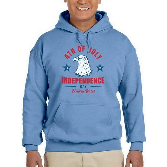 4Th Of July Proud Eagle Hoodie Men -Image by Shutterstock, Male 5X-Large