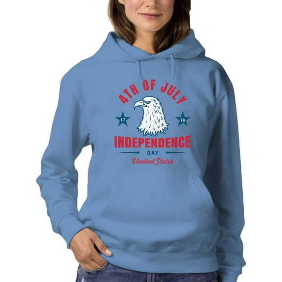 4Th Of July Proud Eagle Hoodie Women -Image by Shutterstock, Female x-Large