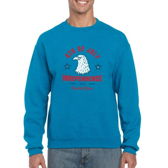 4Th Of July Proud Eagle Sweatshirt Men -Image by Shutterstock, Male XX-Large