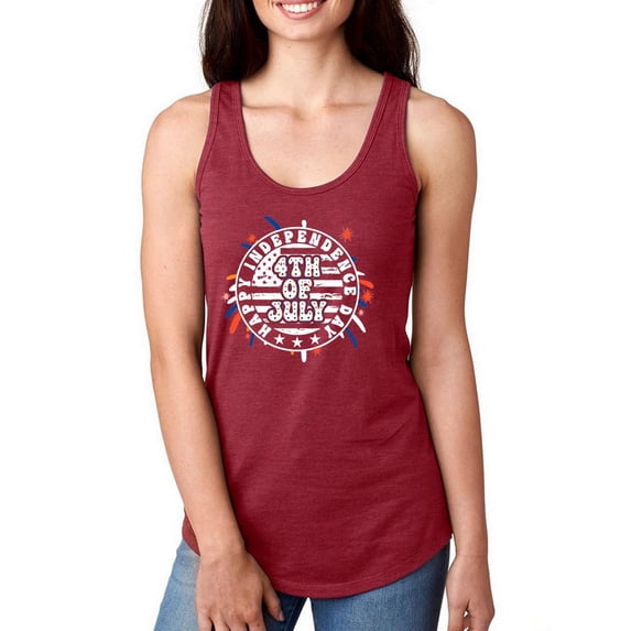 4Th Of July Rubber Seal Racerback Tank Women -Image by Shutterstock, Female x-Large