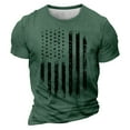 thumbnail image 1 of 4Th Of July Shirts For Men Fashion American Flag Graphic Tee Independence Day Short Sleeve Round Neck Patriotic T-Shirts Army Green L, 1 of 4