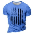 thumbnail image 1 of 4Th Of July Shirts For Men Fashion American Flag Graphic Tee Independence Day Short Sleeve Round Neck Patriotic T-Shirts Blue XXXL, 1 of 4