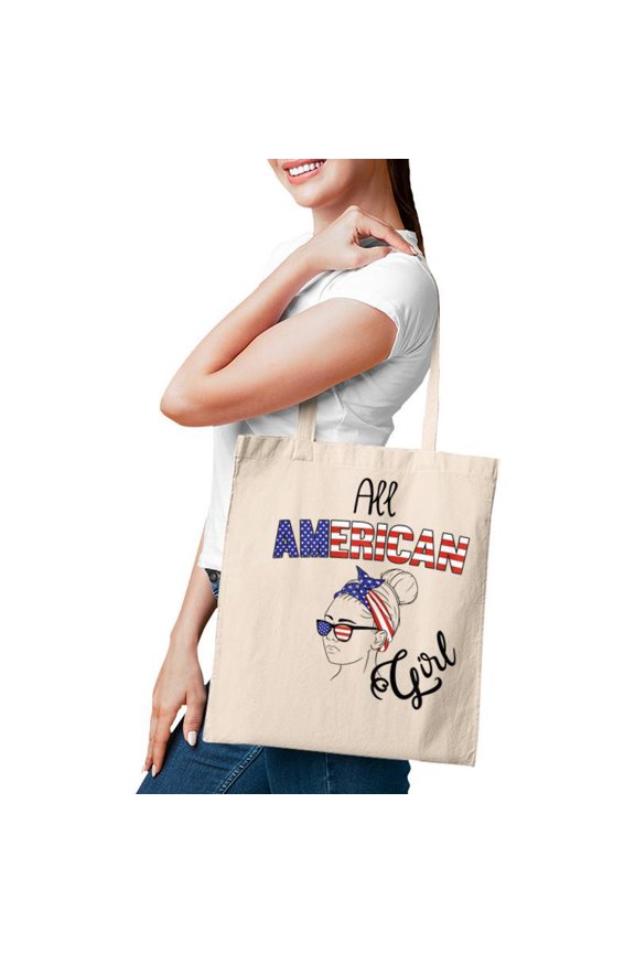 4Th Of July Usa All American Girl Tote Bags