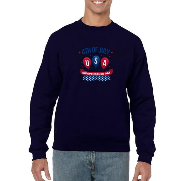 4Th Of July Usa Balloons Sweatshirt Men -Image by Shutterstock, Male Large