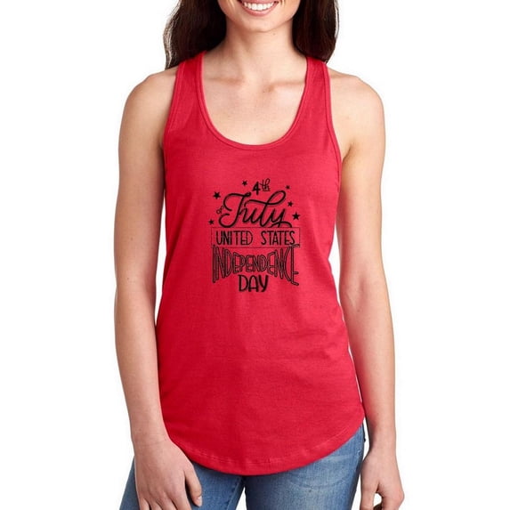 4Th Of July Usa Day Racerback Tank Women -Image by Shutterstock, Female XX-Large