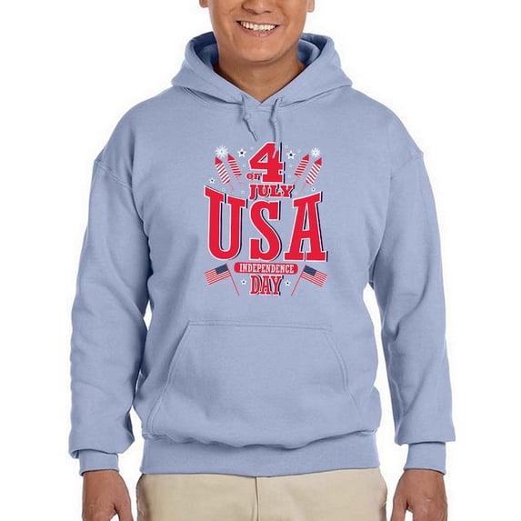4Th Of July Usa Hoodie Men -Image by Shutterstock, Male Large