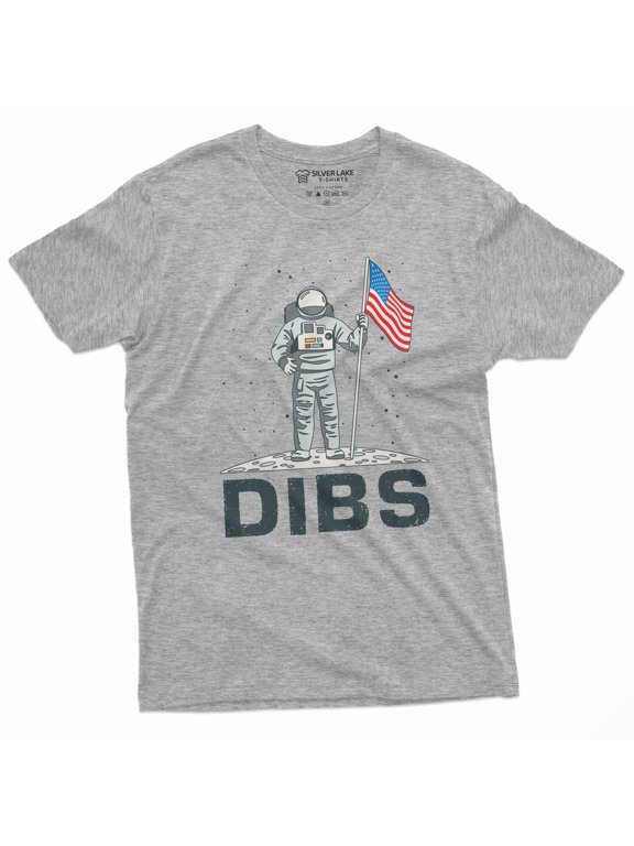 4Th Of July Usa Patriotic T-Shirt Space Astronaut Moon Landing Tee Shirt Mens Gifts Pro Us Shirt (Small Grey)
