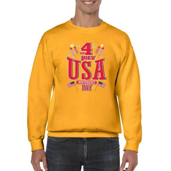 4Th Of July Usa Sweatshirt Men -Image by Shutterstock, Male Small