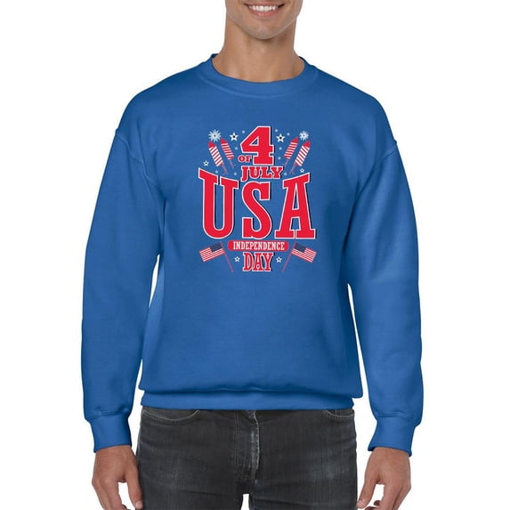 4Th Of July Usa Sweatshirt Men -Image by Shutterstock, Male Small