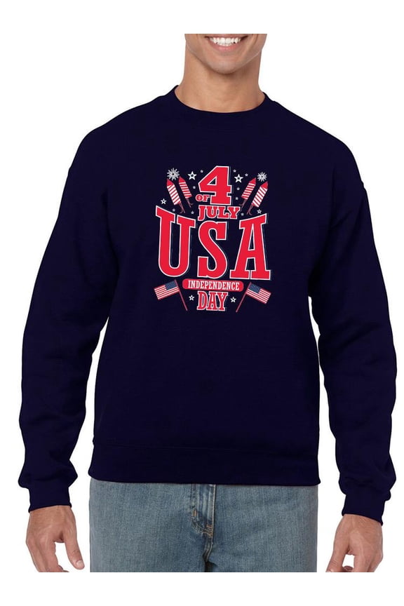 4Th Of July Usa Sweatshirt Men -Image by Shutterstock, Male x-Large