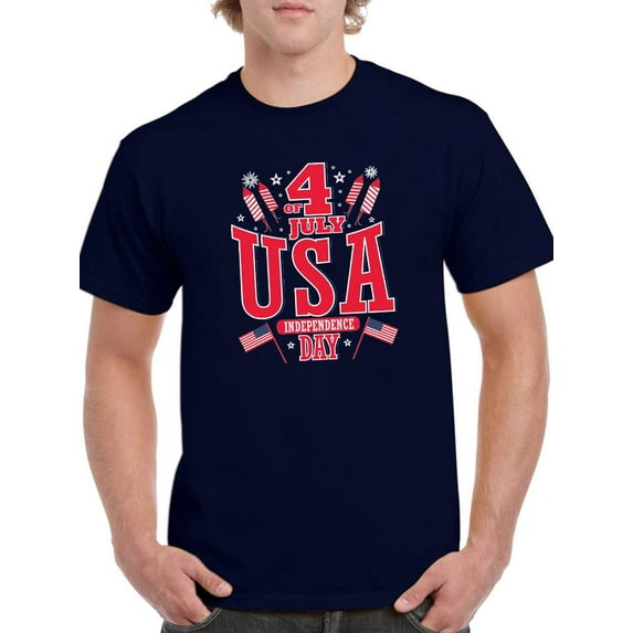 4Th Of July Usa T-Shirt Men -Image by Shutterstock, Male 4X-Large