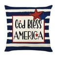 thumbnail image 1 of 4Th Of Patriotic Pillow Covers 16X16 Set Of 2, Fourth Independence Star Print Decorative Throw Pillowcases, Outdoor Memorial Day Cushion Cases For Couch, 1 of 2