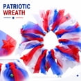 thumbnail image 1 of 4Th of July Dog Collar Accessory with Tulle Ribbon and Star Embellishments, Red White and Blue, for Small Dogs and Cats, Patriotic Decoration, 1 of 4