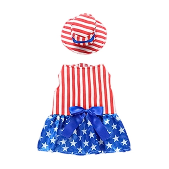 4Th of July Flag Dog Outfit, for Dog, Xl Canine Apparel, Usa Flag, Dress Up, Backyard Cookouts, Red Pattern, White Stripes, 2 Pc, Pet Clothing