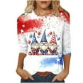 thumbnail image 1 of 4Th of July Tops for Women American Flag Print Tee Shirt Loose Fit Short Sleeve V Neck Casual Tunic Blouse, 1 of 3