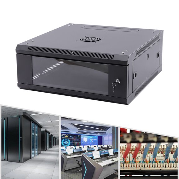 4U 24" Deep Wall Mount Network Server Rack Data Cabinet Enclosure Glass Front
