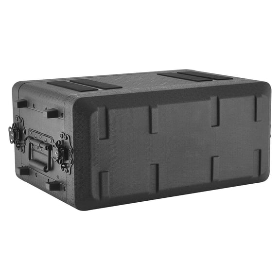 4U Rack Case 12 Inch Depth with Microphone Compartment, Polyethylene Rackmount Flight Case for Amplifier, 8.7 Inch Internal Depth