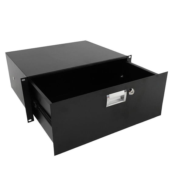 4U Rack Drawer,Rack Mount Drawer for 19in Network Equipment/Server/AV Rack or Cabinet Enclosure,Sliding and Lockable Server Rack Drawer - Load-Bearing 44lb (Black)