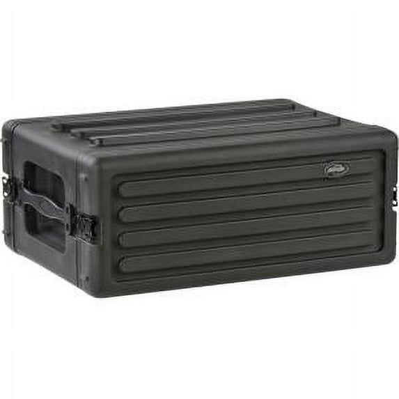 SKB 4U Shallow Roto Rack Case Polypropylene Gear Protector, Stackable, Waterproof, Black