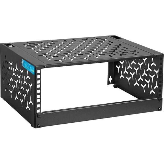4U Wall-Mount & Desktop Server Rack, 12" Depth, Foldable with 1U Blank Panel - Open Frame for Shallow Servers/IT Gear/Switches &19" Standard Devices