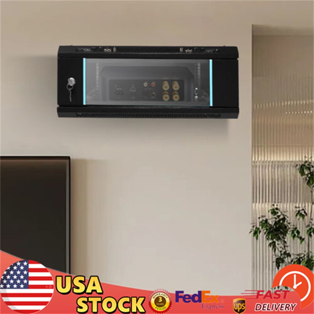 4U Wall Mount IT Network Server Rack Cabinet Enclosure Rack Locking Box ...