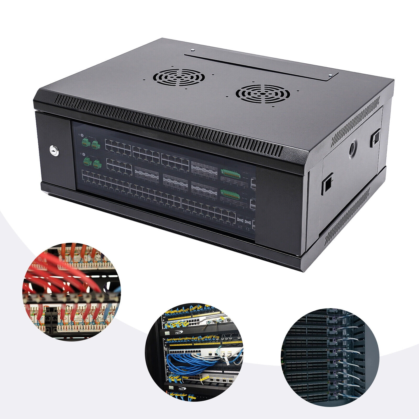 Server Rack Mounted Printer 4U Wall Mount Server Cabinet Case Black Network Server Data Cabinet ...
